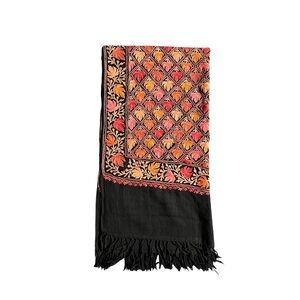 Handmade Shawl Floral Nepalese Hand-Woven Large Scarf Wrap Beautiful Warm Cover